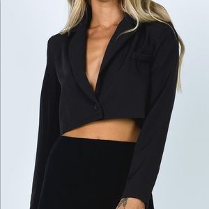 Princess Polly Black Cropped Blazer